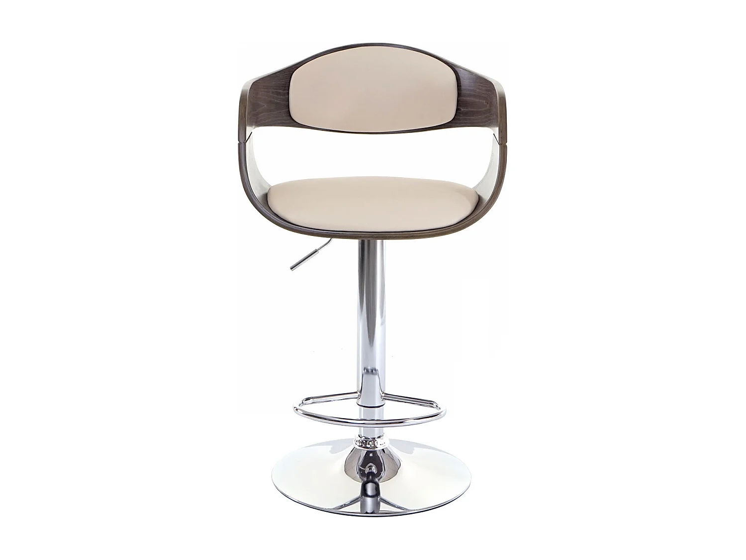 Barhocker MCW-A47, Grau, Kunstleder creme
