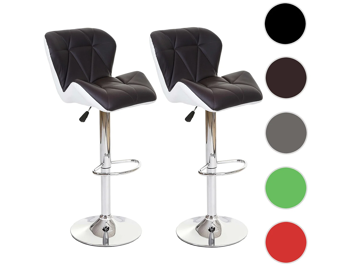 Tabouret de bar MCW-A92 (lot de 2),  marron