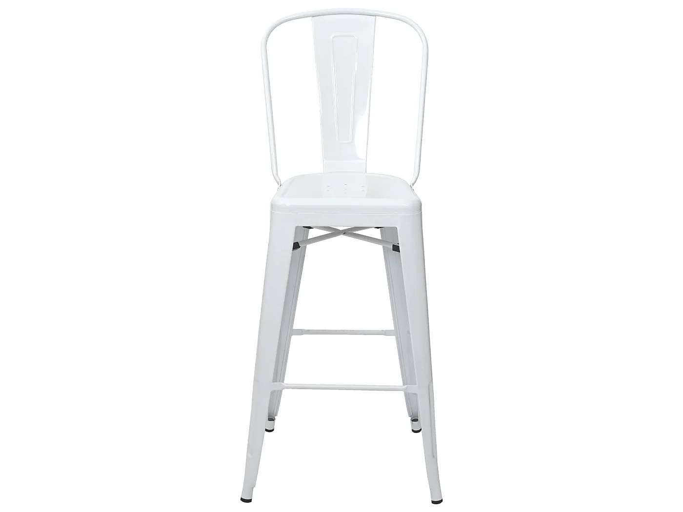 Tabouret de bar MCW-A73 Métal,  blanc