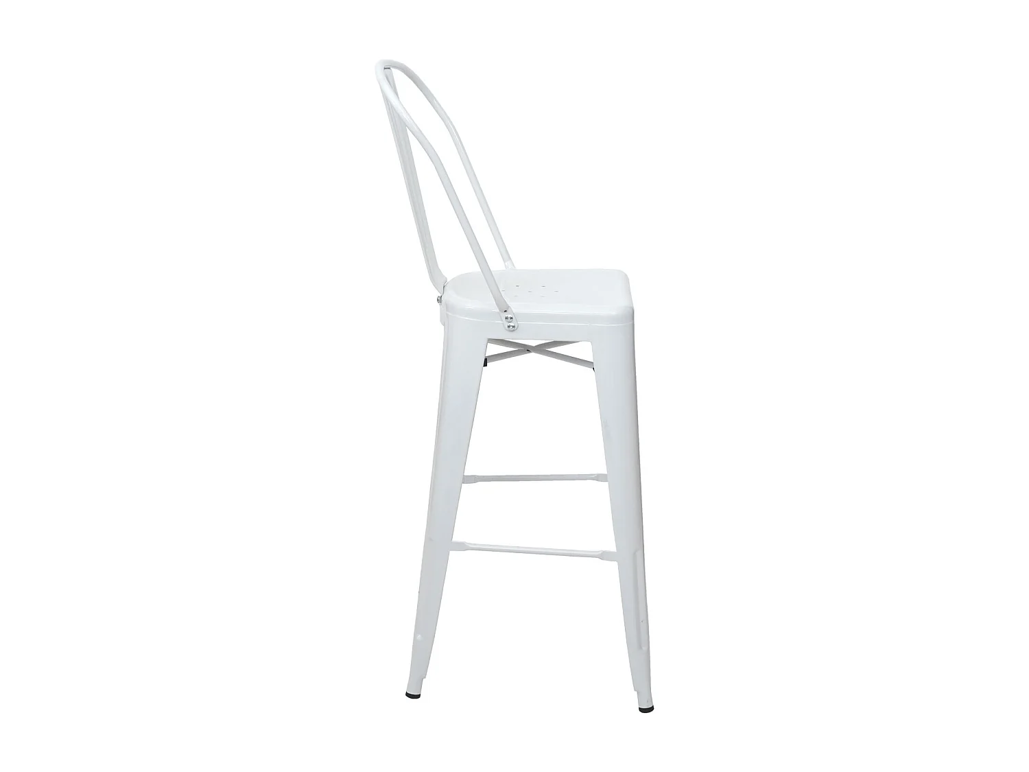 Banco de bar em metal MCW-A73,  branco