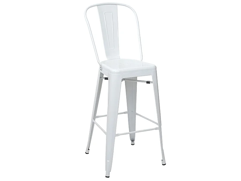 Tabouret de bar MCW-A73 Métal,  blanc