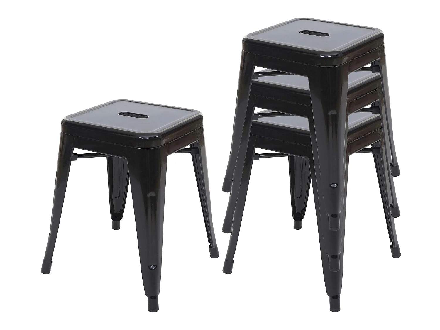 4x tabouret MCW-A73,  noir