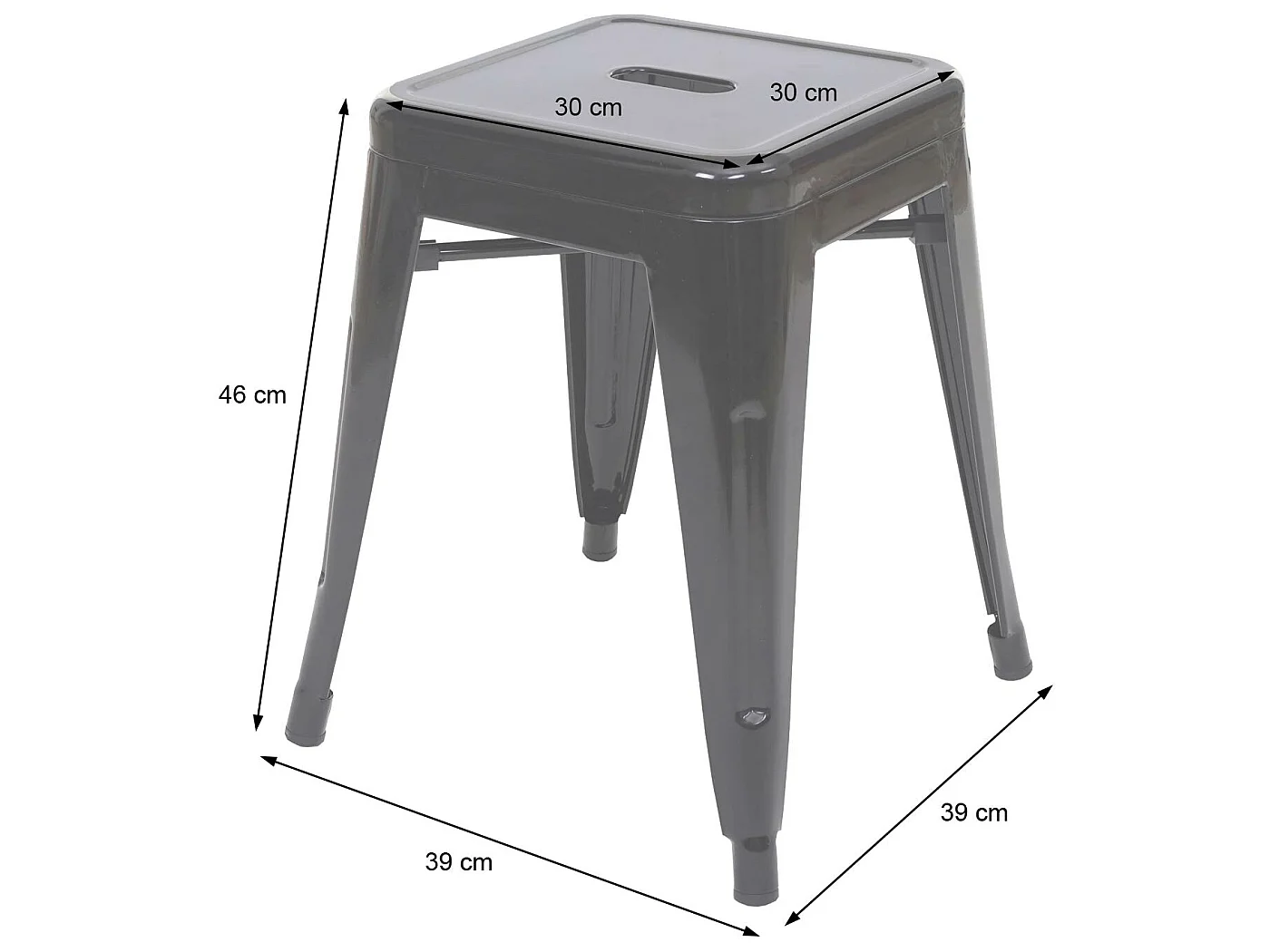 Taboret MCW-A73 (zestaw 4 sztuk),  czarny
