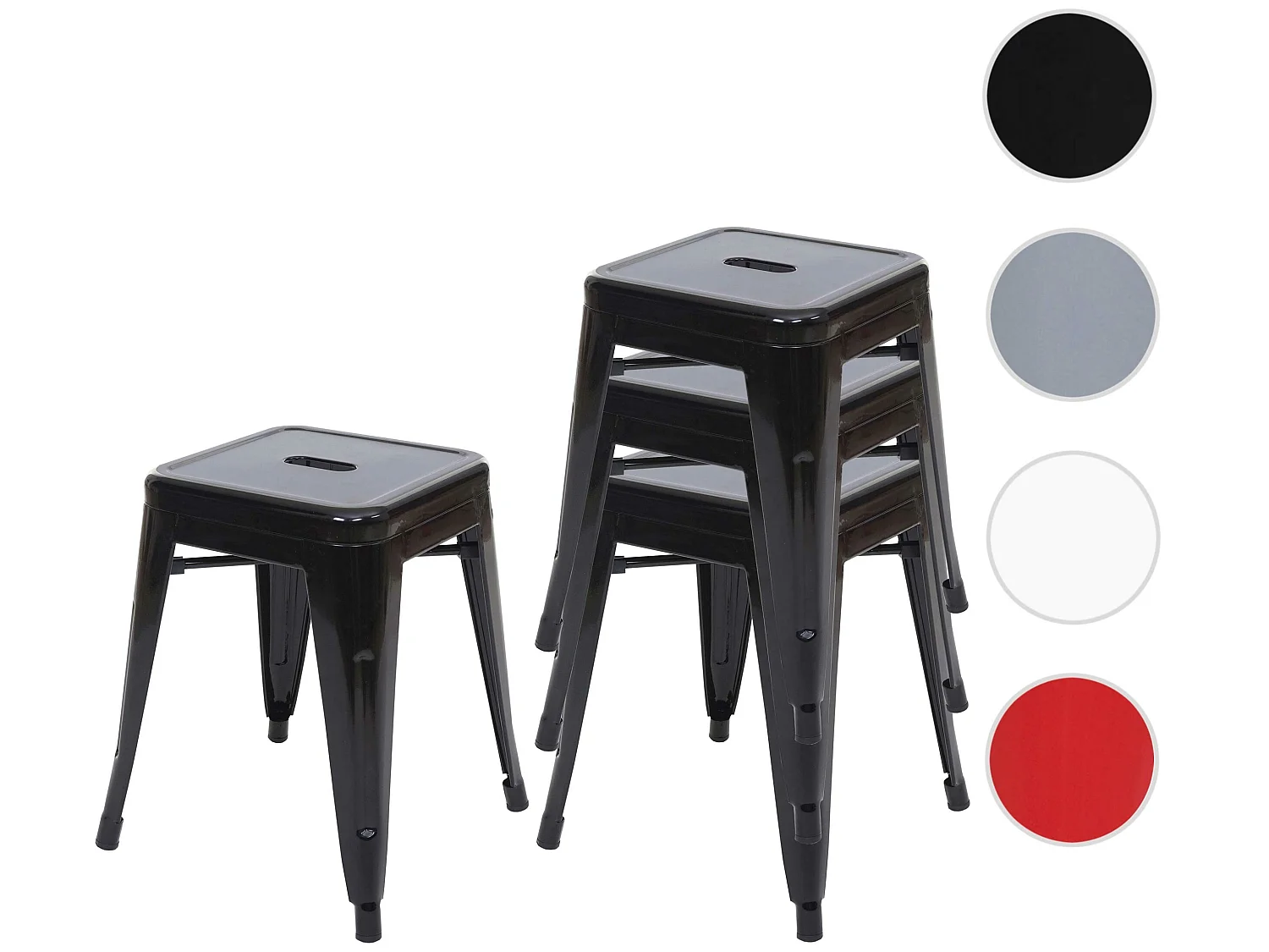 Taboret MCW-A73 (zestaw 4 sztuk),  czarny