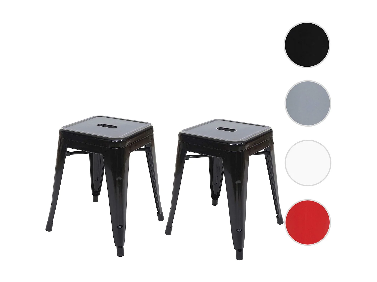 2x tabouret MCW-A73,  noir