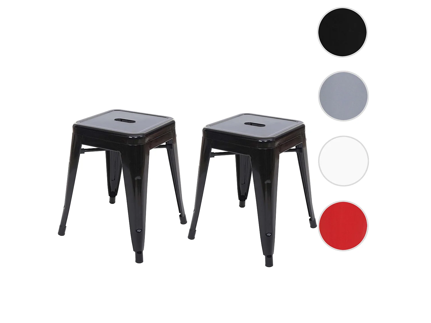 2x tabouret MCW-A73,  noir