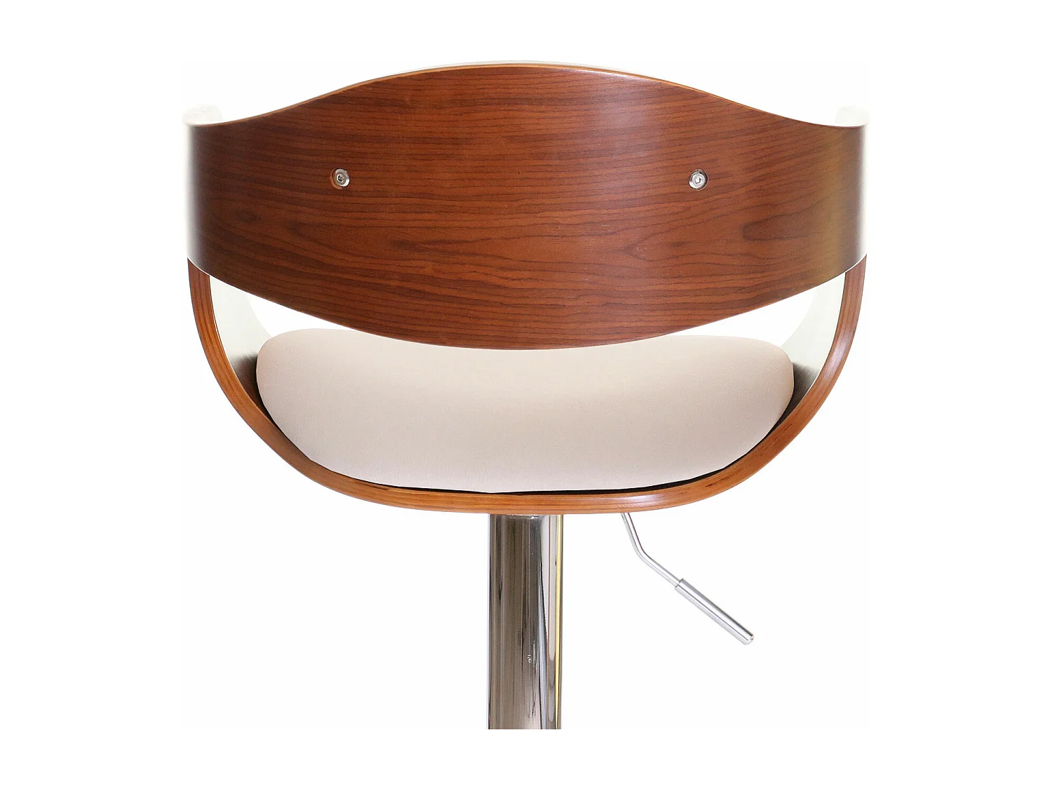 Tabouret de bar MCW-A47,  aspect noix, crème