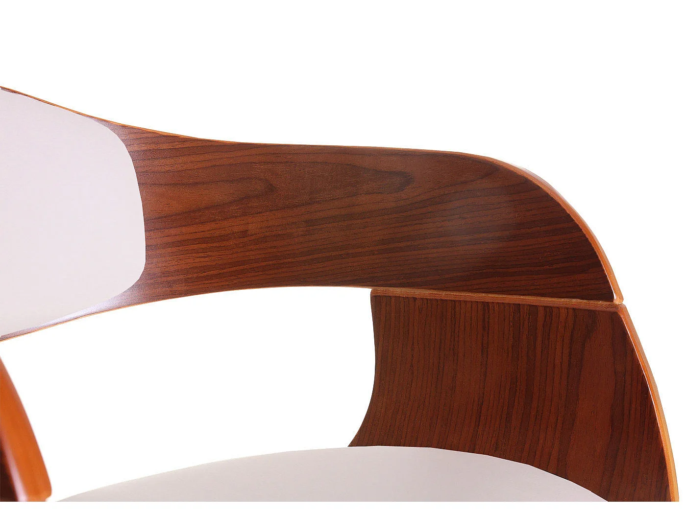 Tabouret de bar MCW-A47,  aspect noix, crème