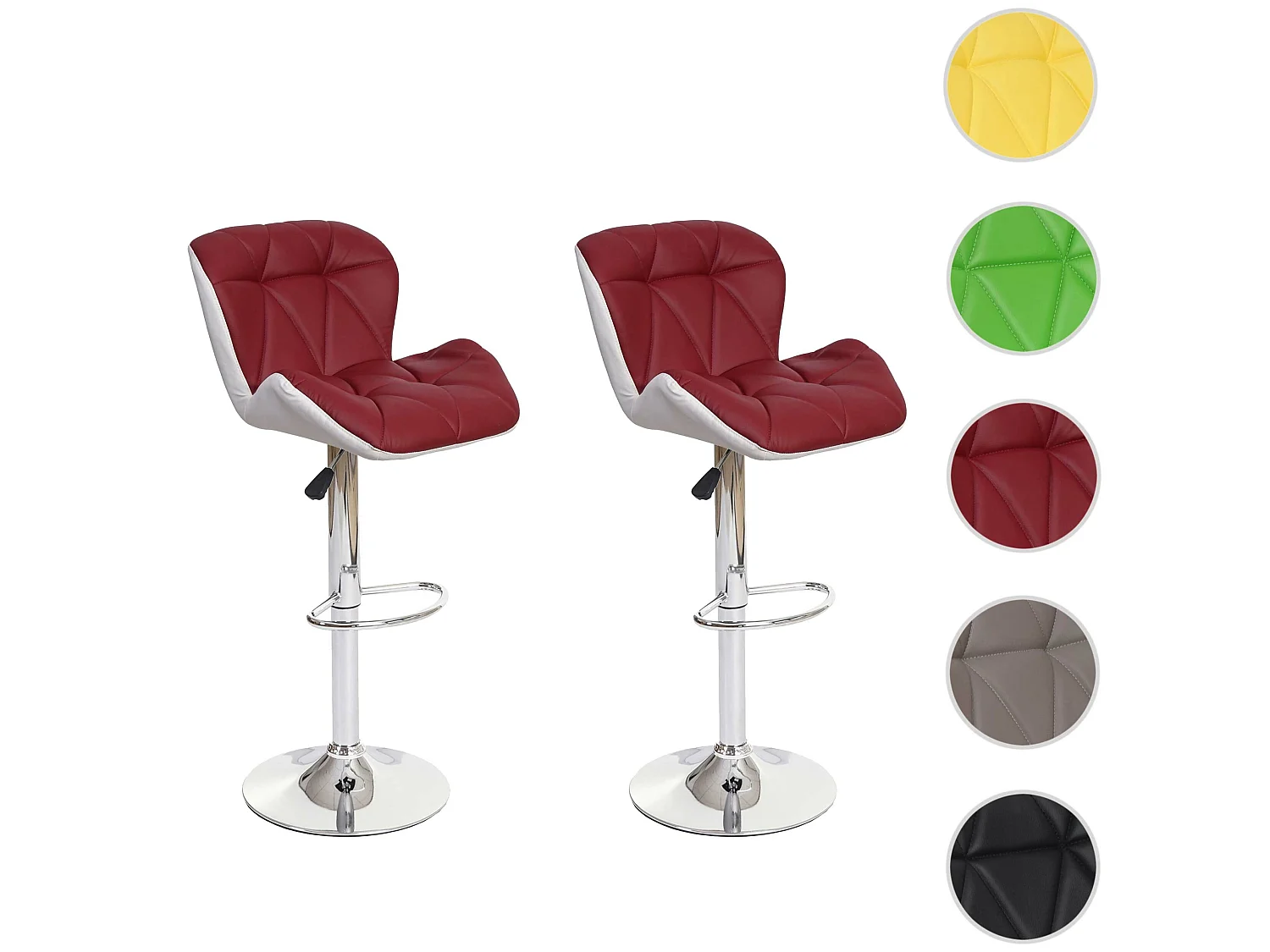 Barkruk MCW-A92 (set van 2),  bordeaux