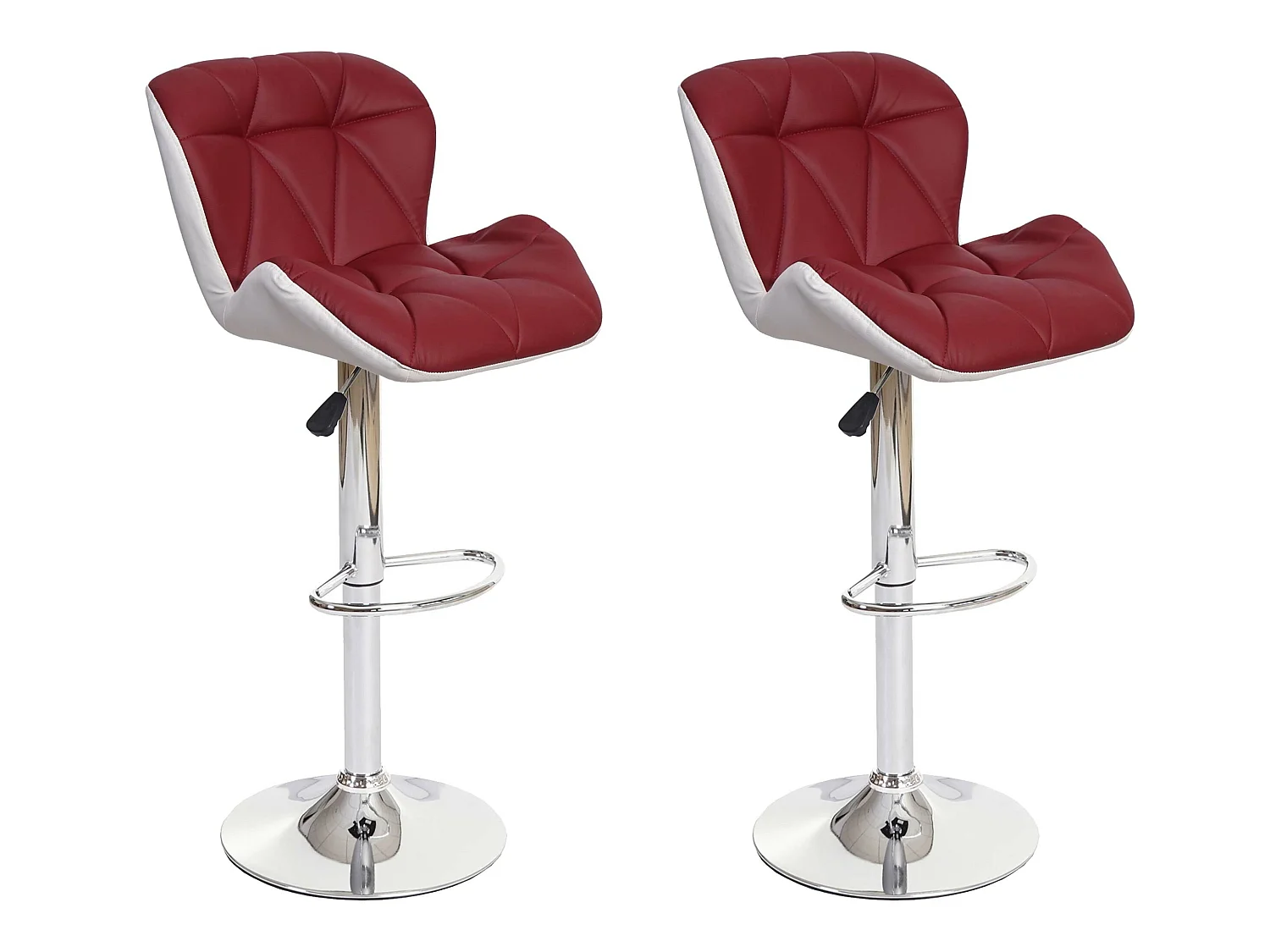Tabouret de bar MCW-A92 (lot de 2),  bordeaux