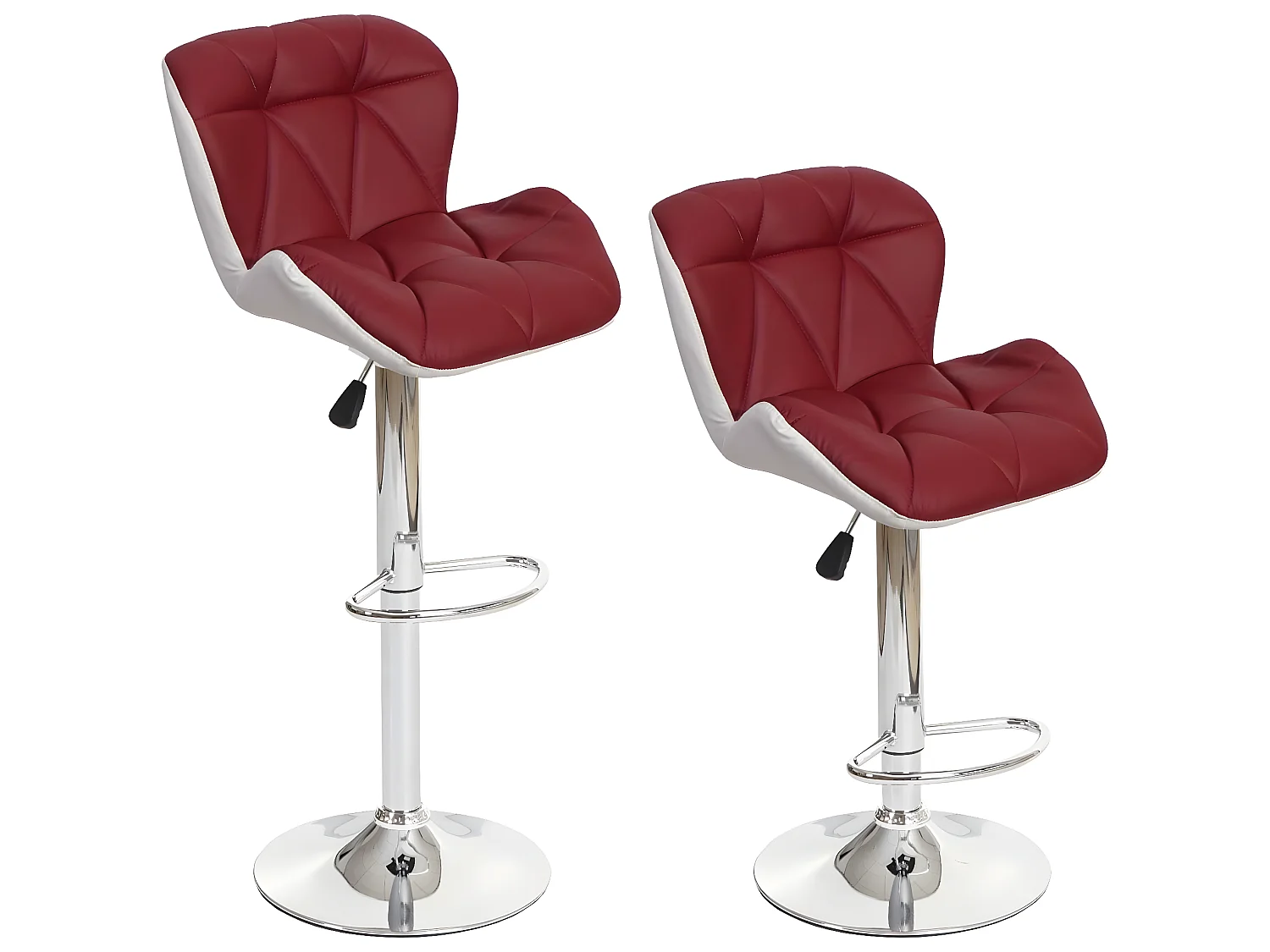 Tabouret de bar MCW-A92 (lot de 2),  bordeaux