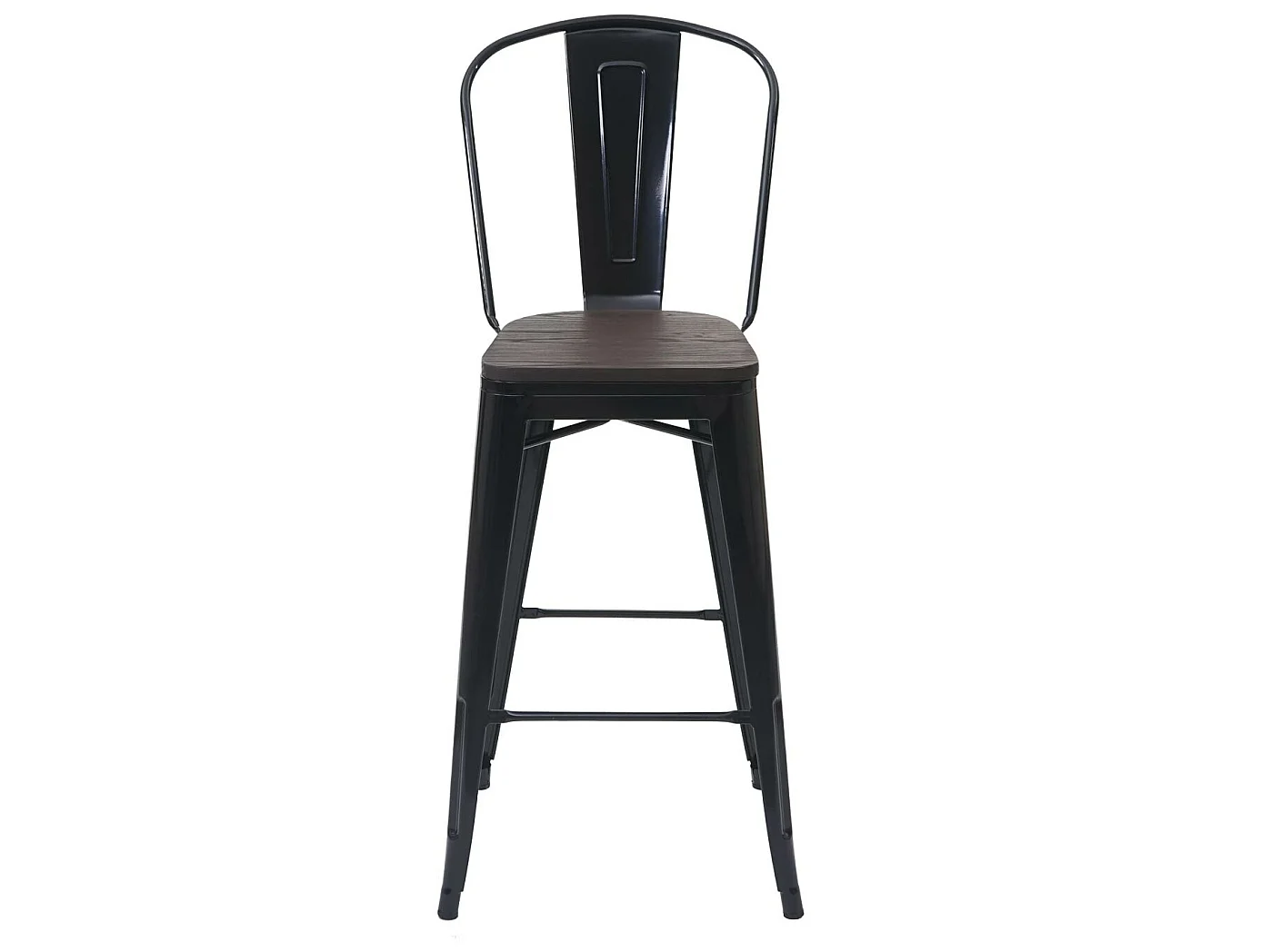 Tabouret de bar MCW-A73 Métal (lot de 2),  noir