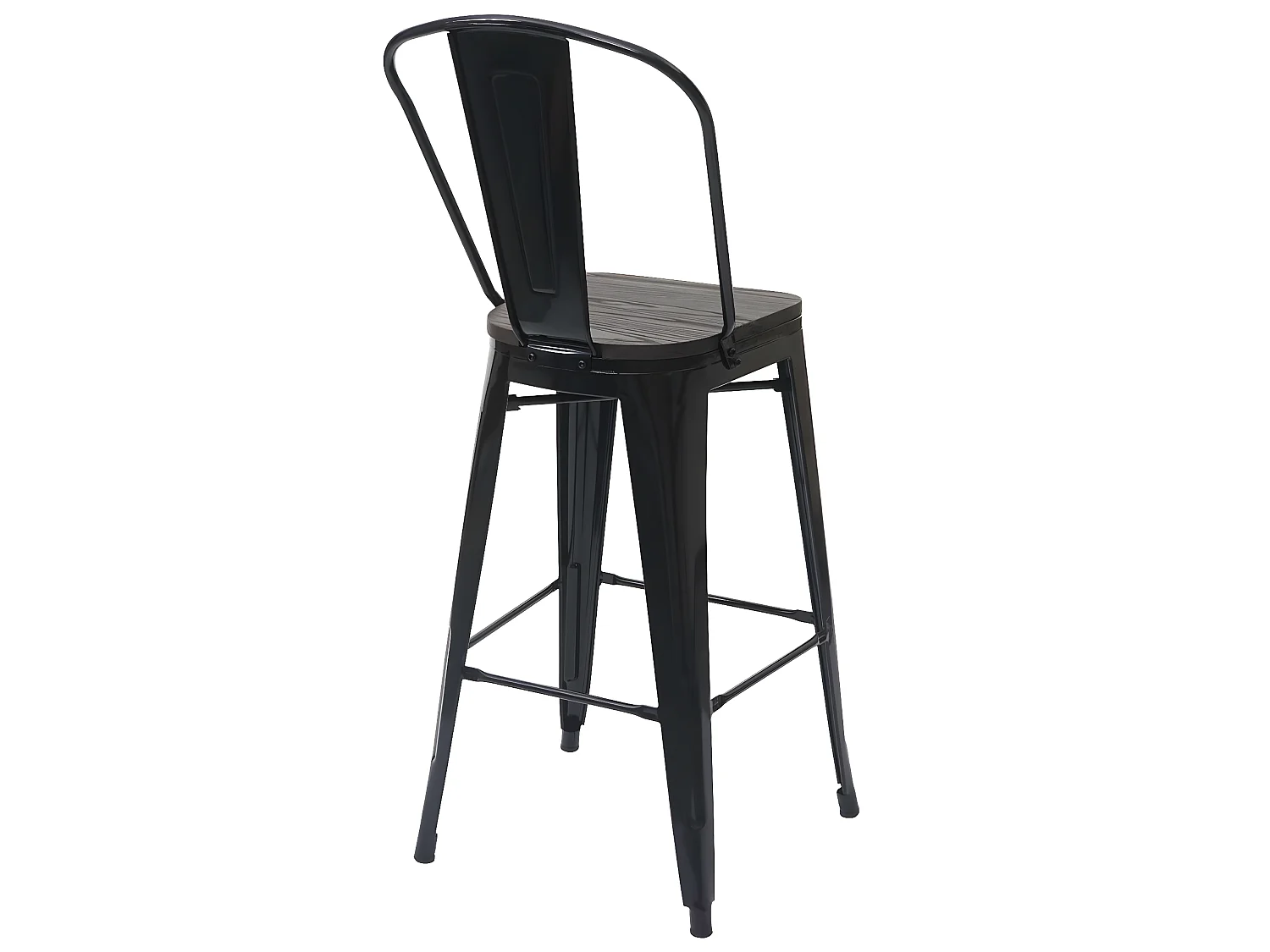 Tabouret de bar MCW-A73 Métal (lot de 2),  noir