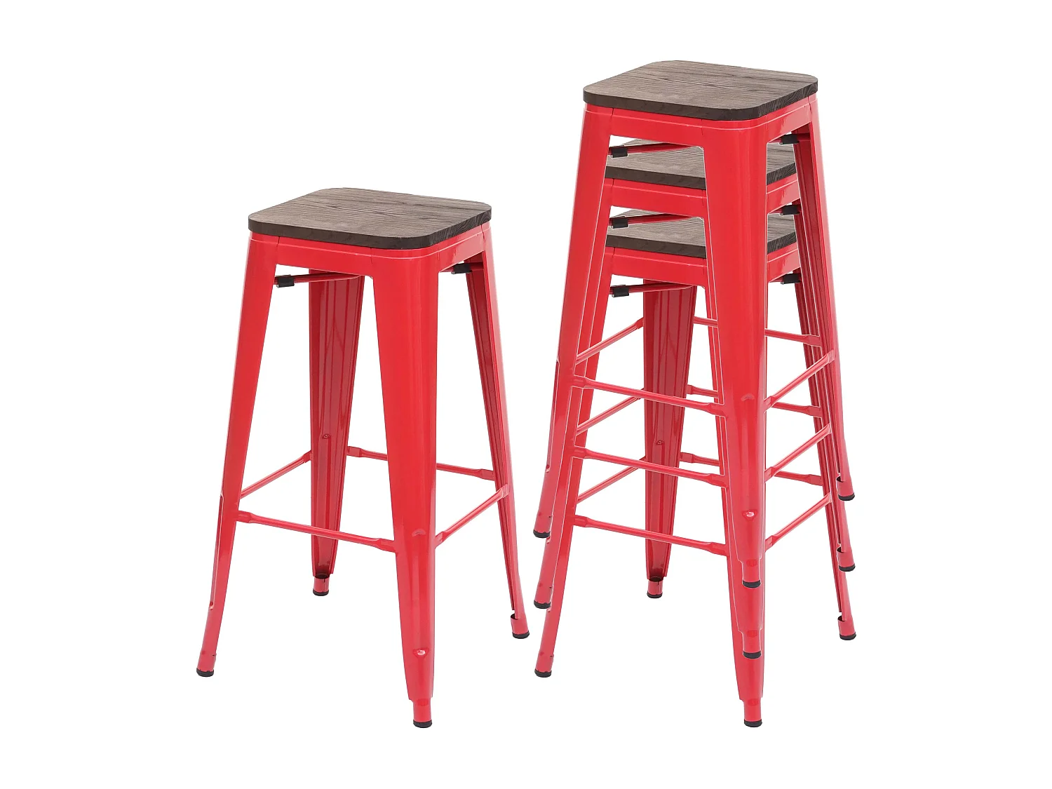 Barkruk MCW-A73 (set van 4),  rood