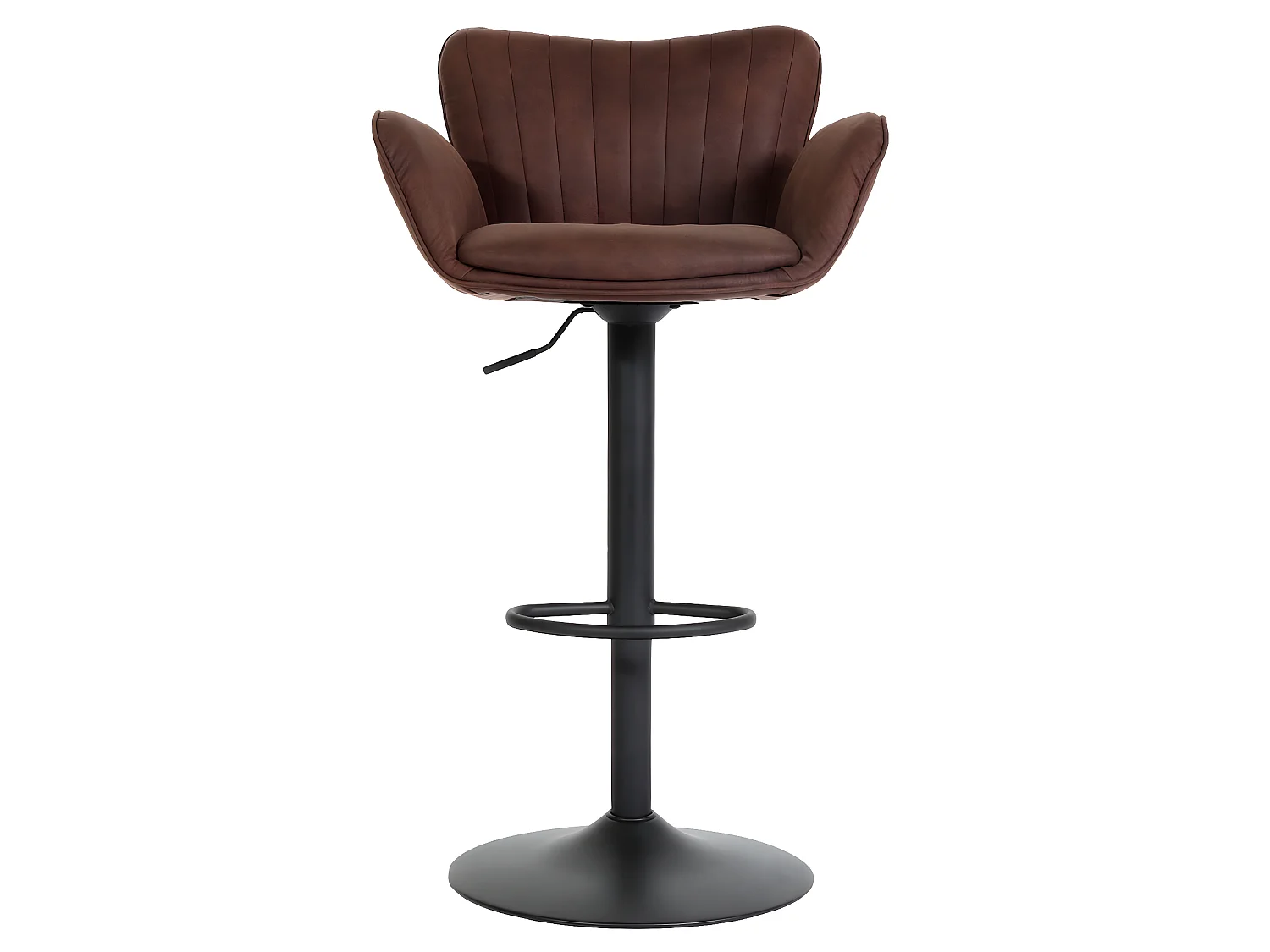 Tabouret de bar MCW-M67 (lot de 2),  marron foncé pied noir