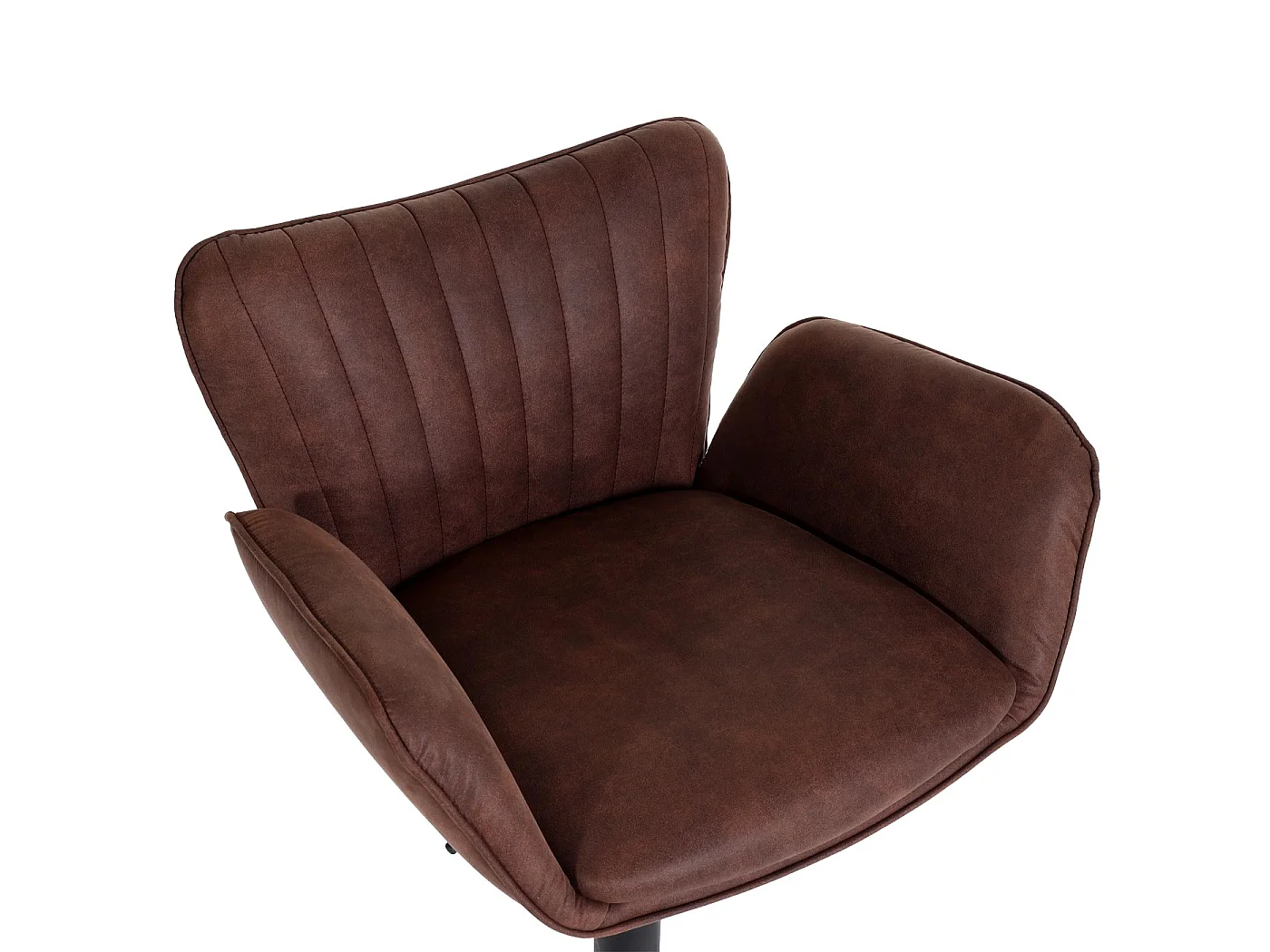 Stołki barowe MCW-M67 (zestaw 2 szt.),  ciemnobrązowe, czarna podstawa