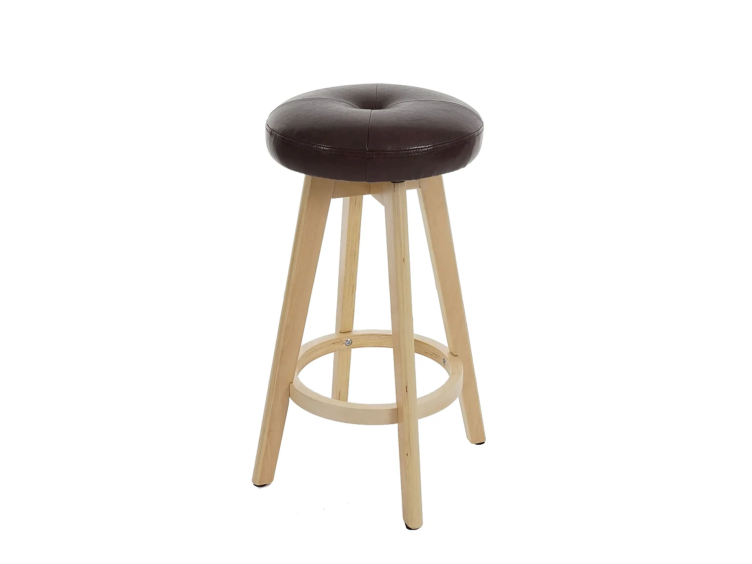 Tabouret de bar Boras pivotant,  bordeaux, pieds clairs