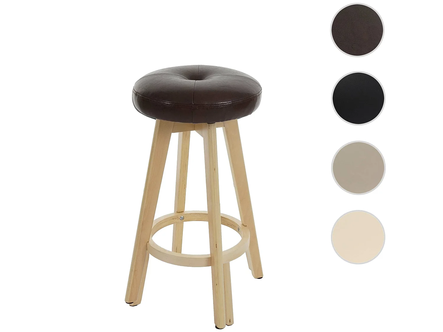 Tabouret de bar Boras pivotant,  bordeaux, pieds clairs