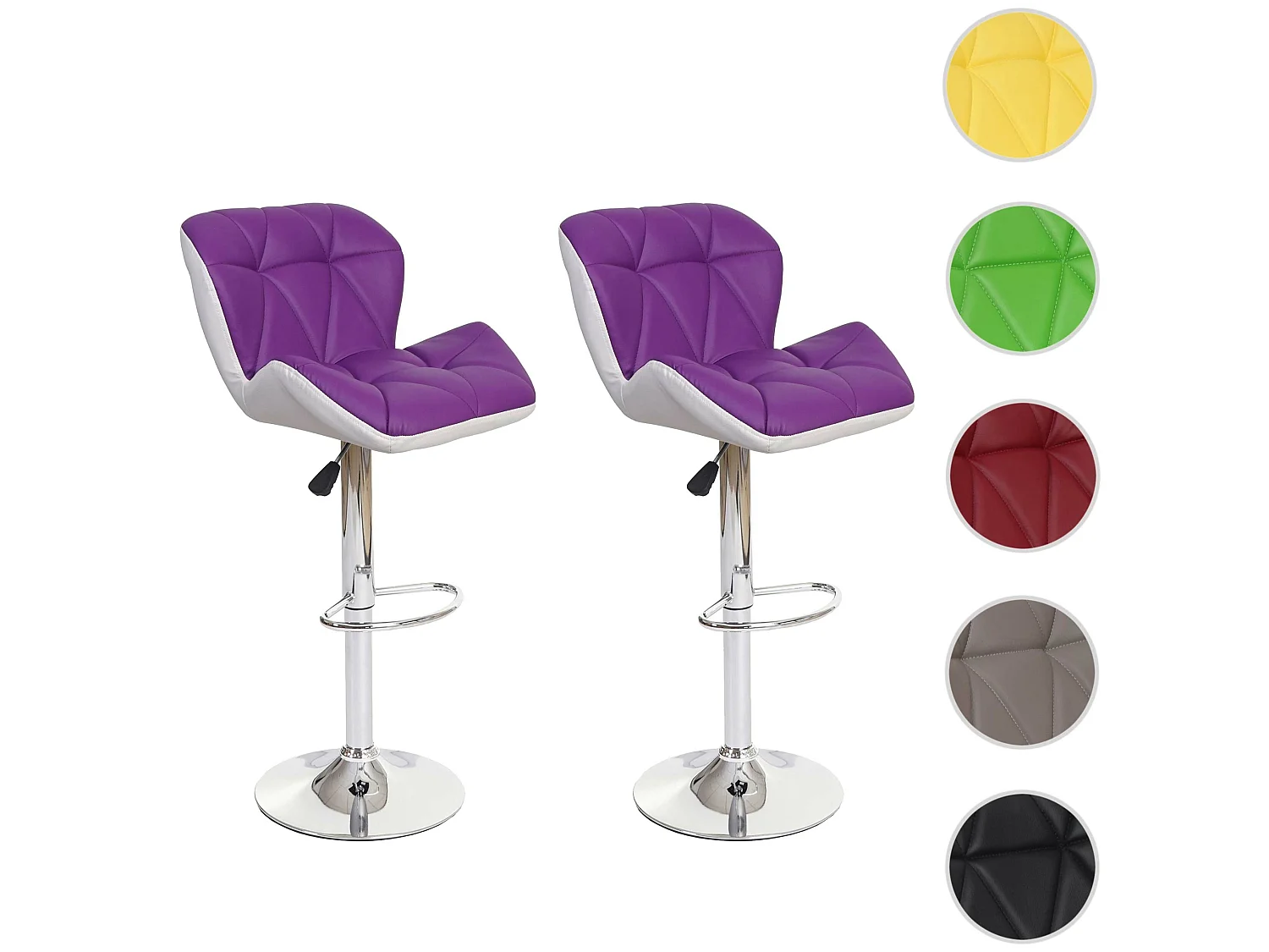 Banco de bar MCW-A92 (conjunto de 2),  roxo