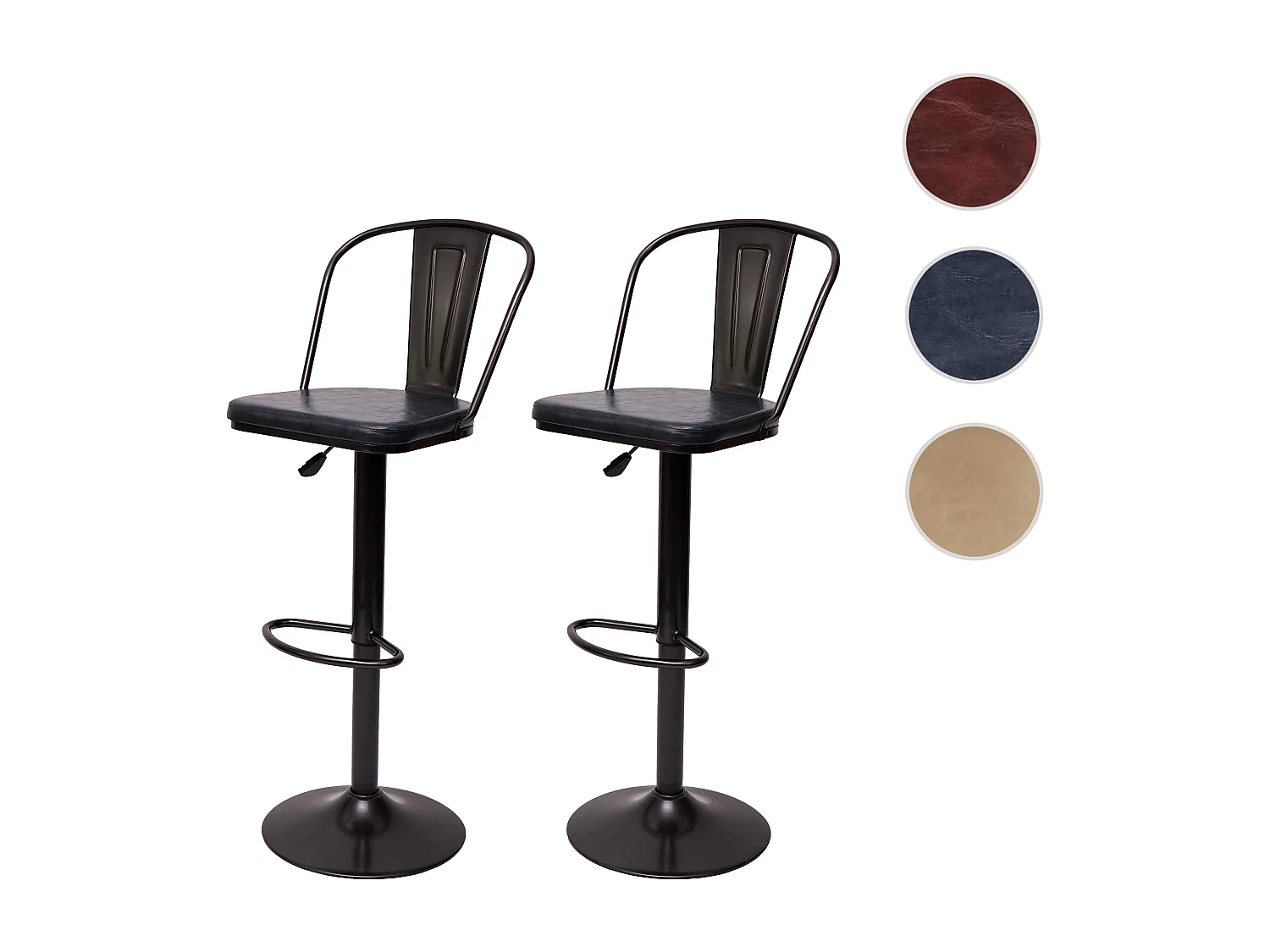 Barkruk MCW-H10a (set van 2),  vintage grijs