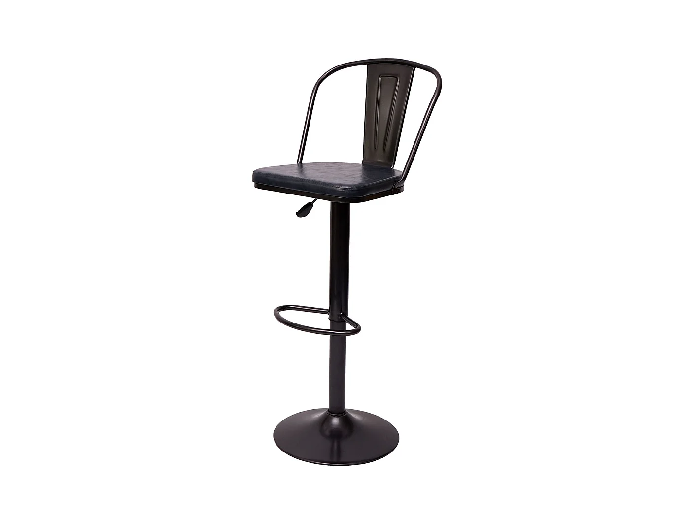 Tabouret de bar MCW-H10a (lot de 2),  vintage noir-gris