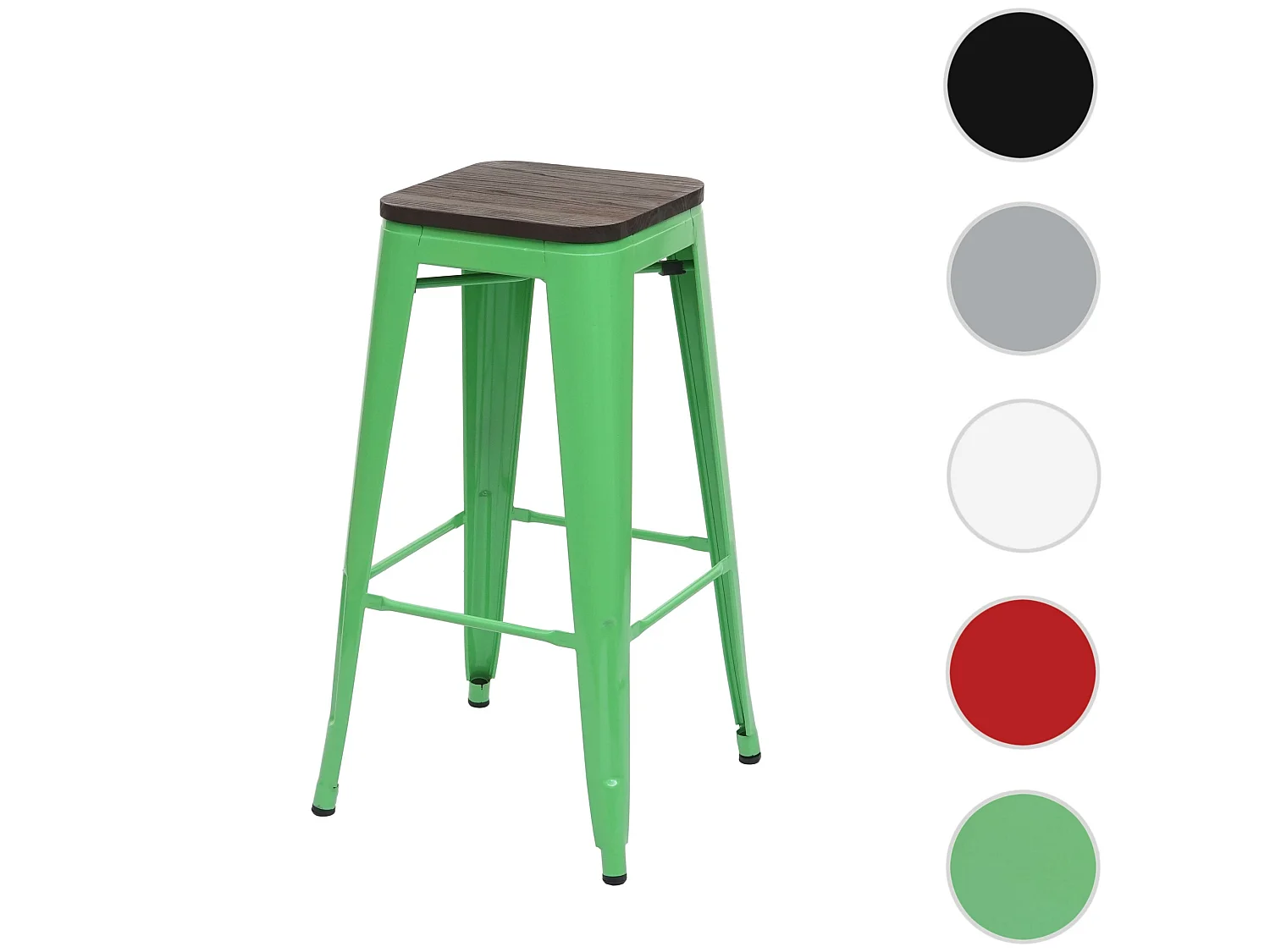 Taburete de bar MCW-A73 Metal apilable,  verde