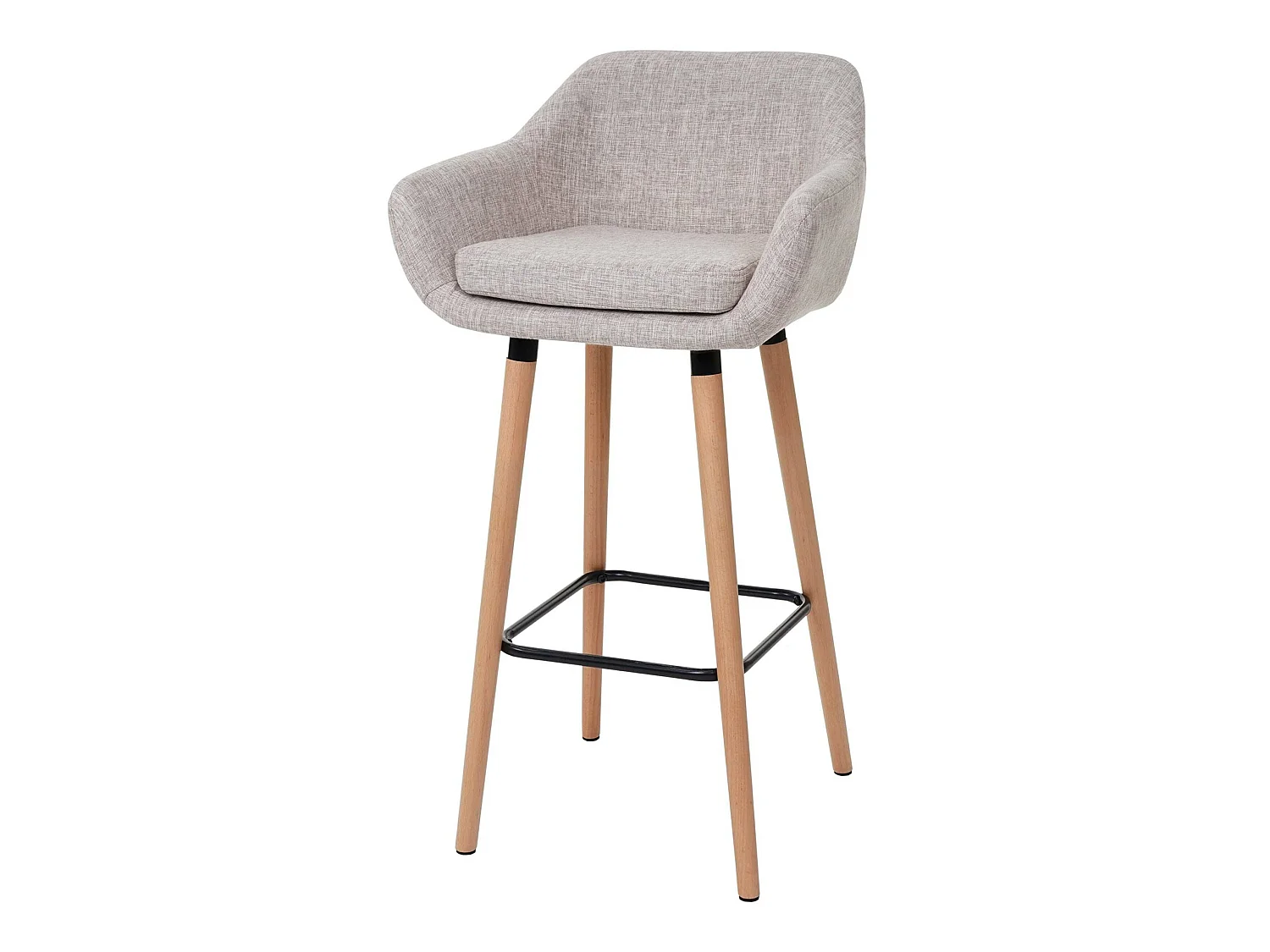 Tabouret de bar Vaasa T381,  Textile, gris crème