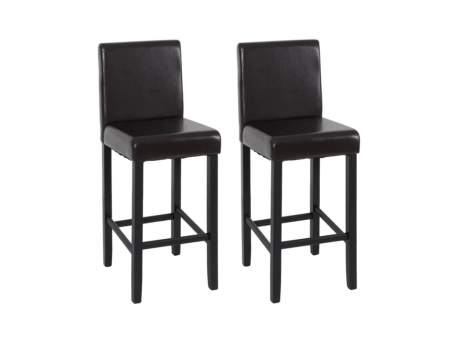 Tabouret de bar Vicenza (lot de 2),  marron/pieds foncés