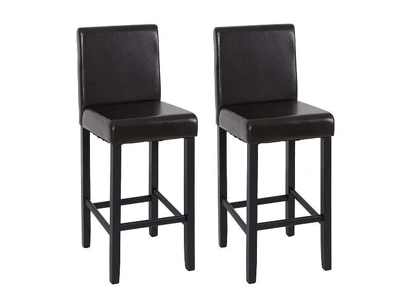 Tabouret de bar Vicenza (lot de 2),  marron/pieds foncés