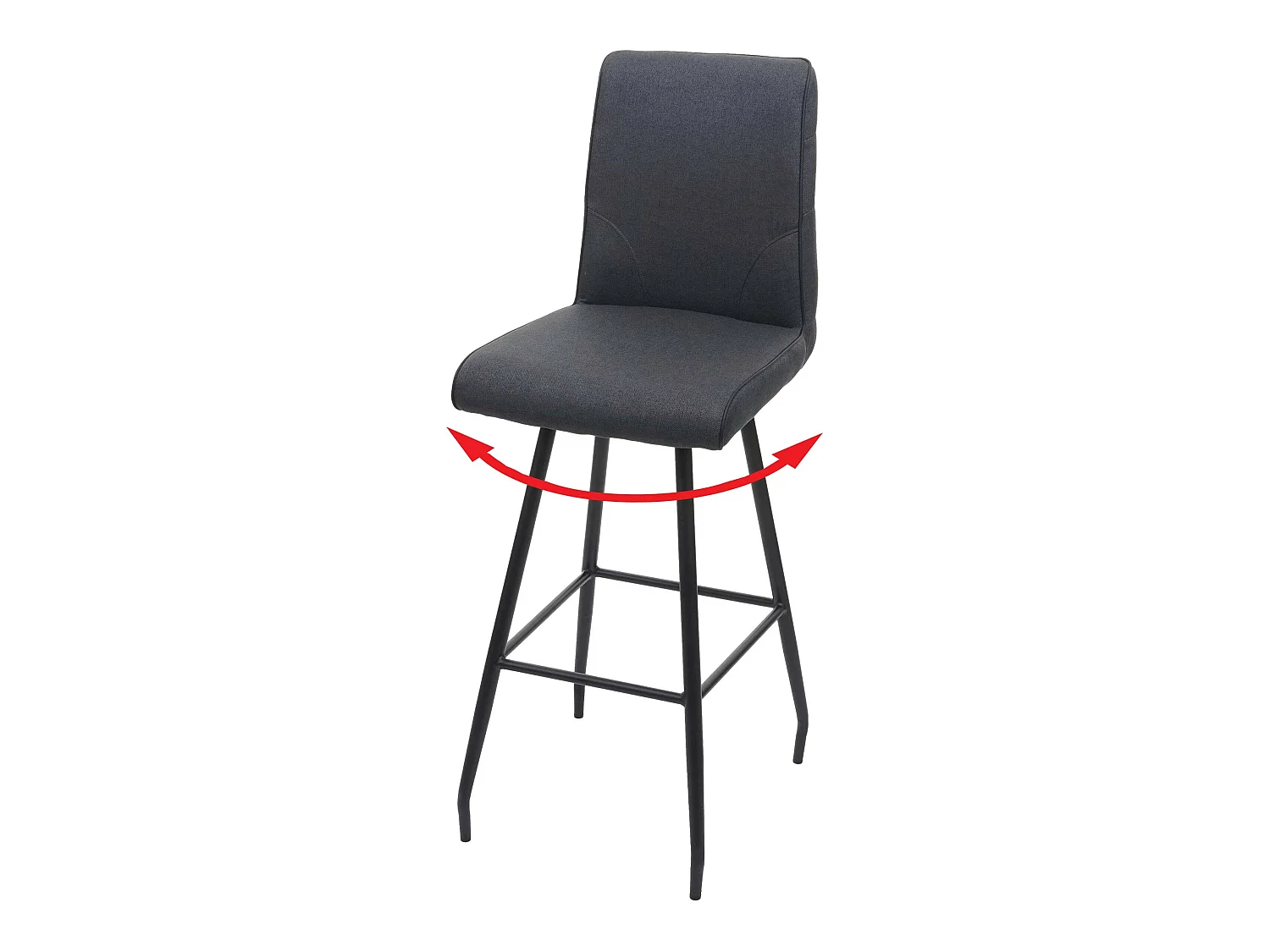 Tabouret de bar MCW-H72 pivotant,  gris foncé