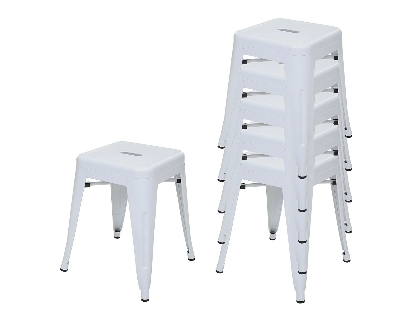 MCW-A73 banco de metal (conjunto de 6),  branco