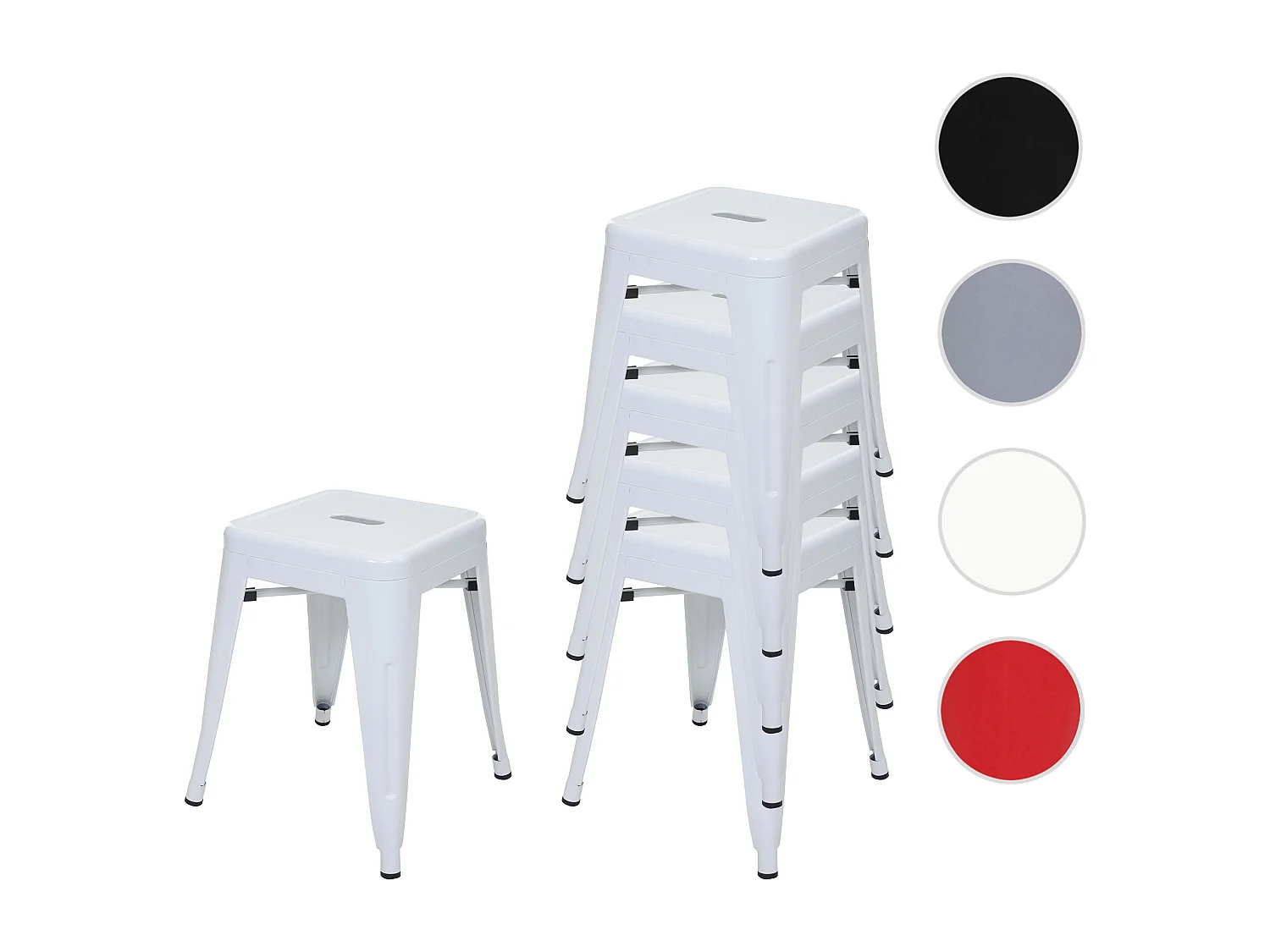 MCW-A73 banco de metal (conjunto de 6),  branco