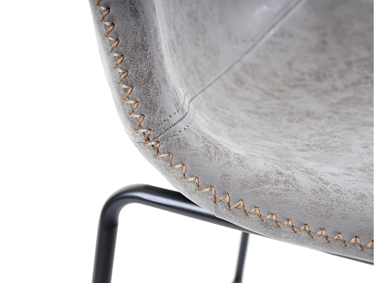 Banco de bar MCW-E54 (conjunto de 2),  imitação de camurça cinzenta