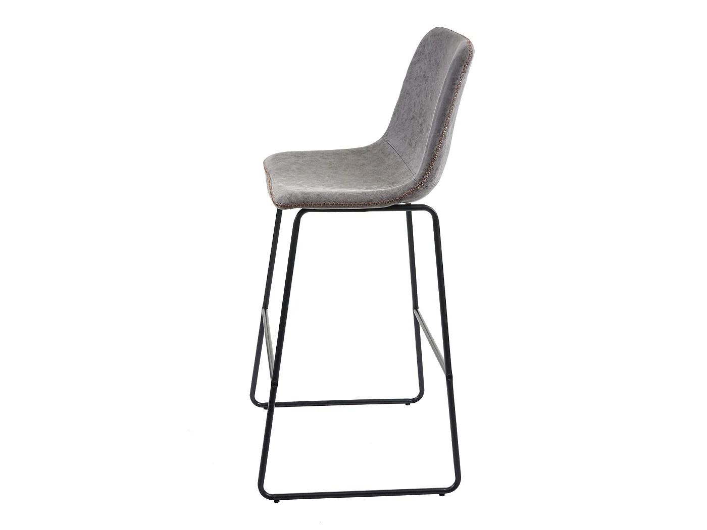 Tabouret de bar MCW-E54 (lot de 2),  similicuir, aspect daim, gris