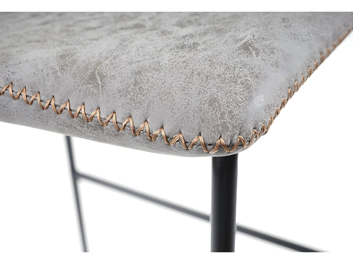 Tabouret de bar MCW-E54 (lot de 2),  similicuir, aspect daim, gris