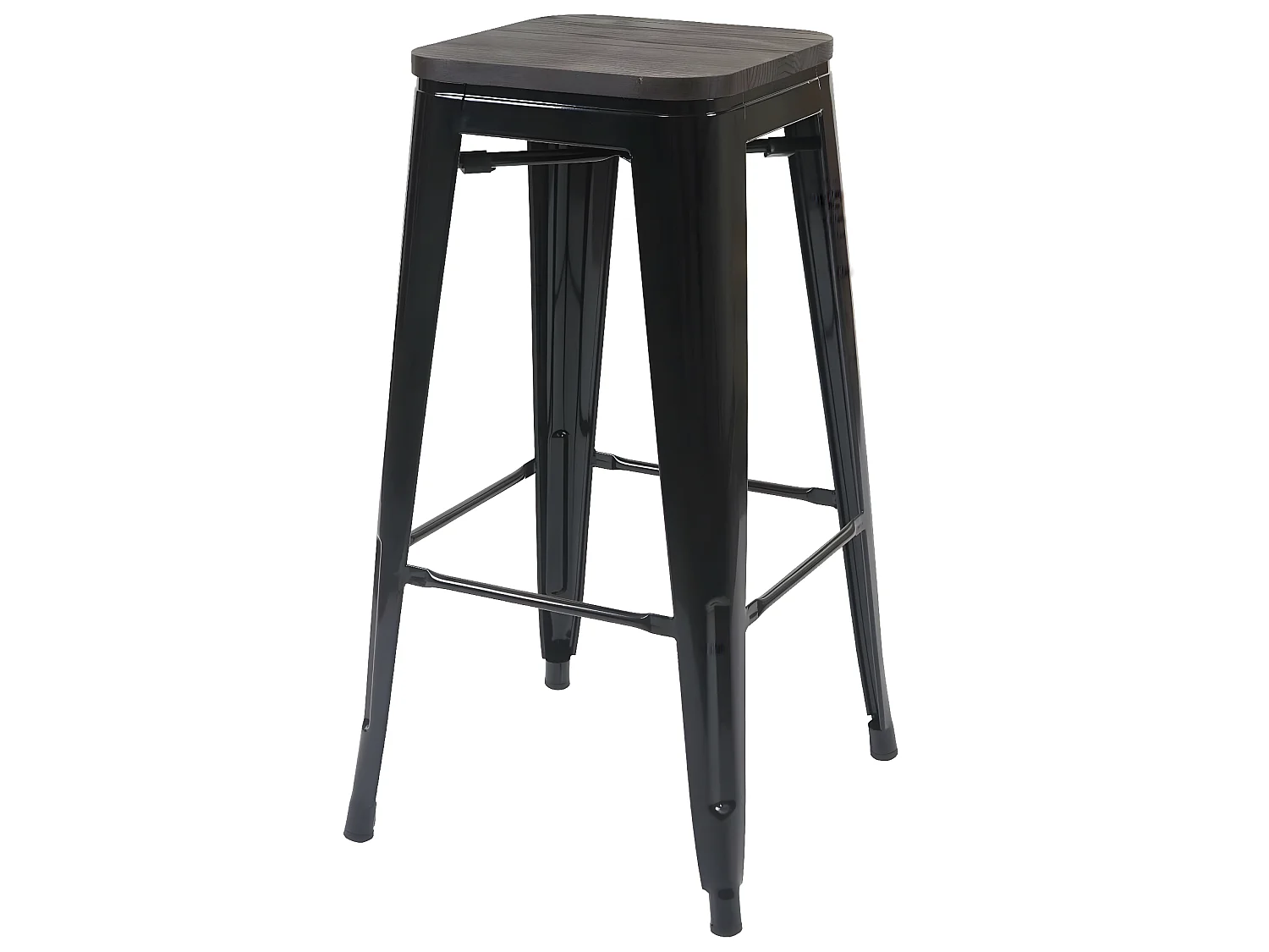 Tabouret de bar MCW-A73 (lot de 4),  noir