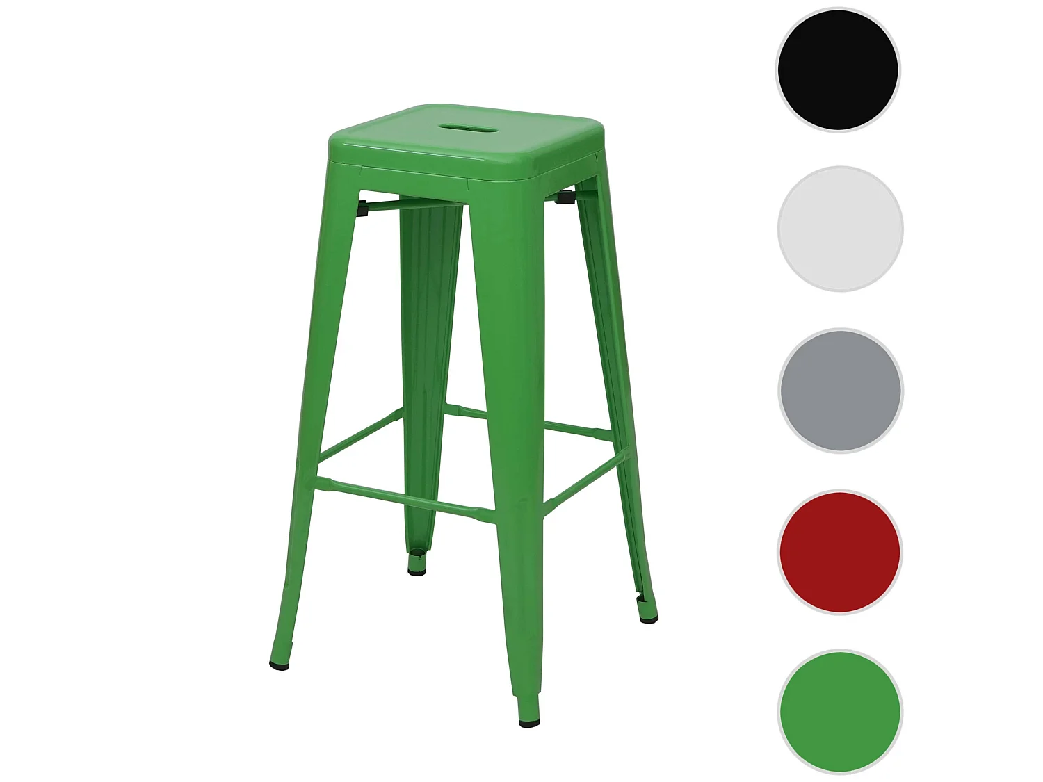 Tabouret de bar MCW-A73 Métal empilable,  vert