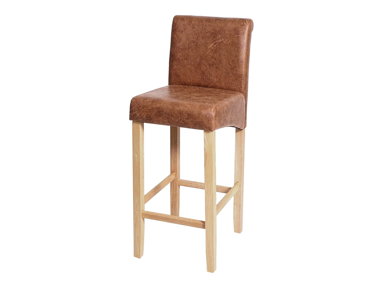 Tabouret de bar MCW-C33,  imitation daim, pieds clairs, tissu/textile