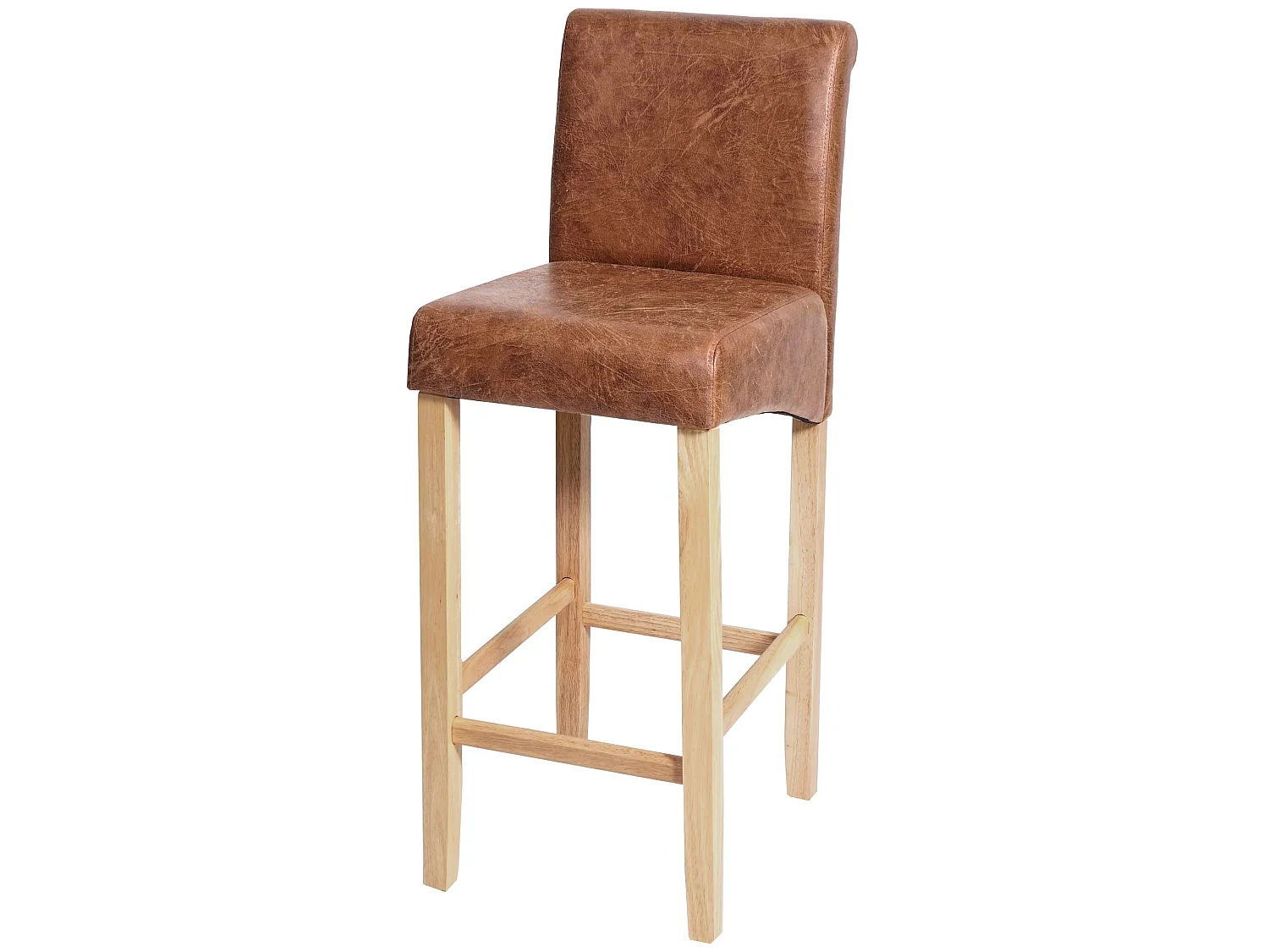 Tabouret de bar MCW-C33,  imitation daim, pieds clairs, tissu/textile