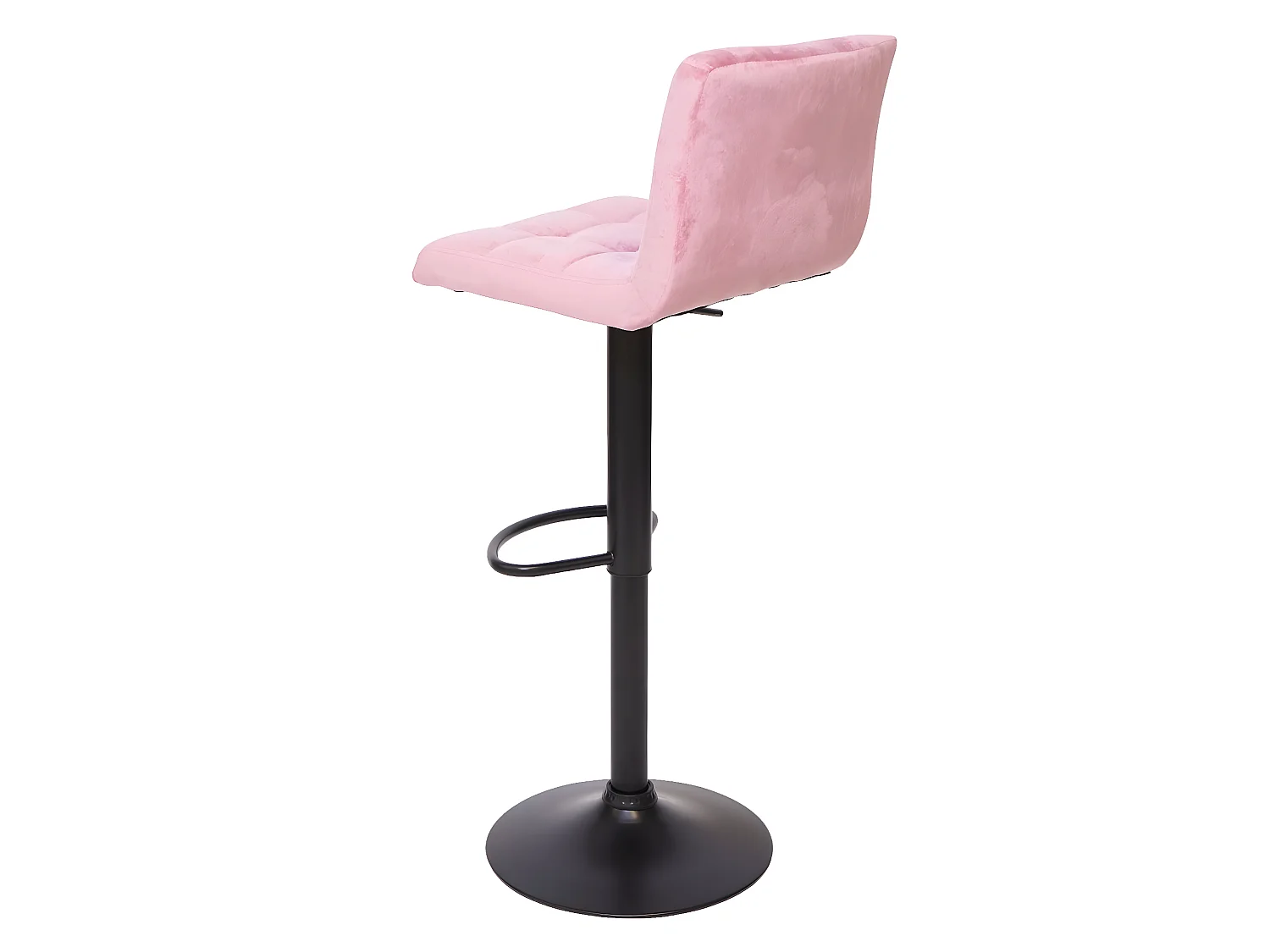 Set 2x sgabelli regolabili girevoli lounge MCW-G87 velluto base nera rosa