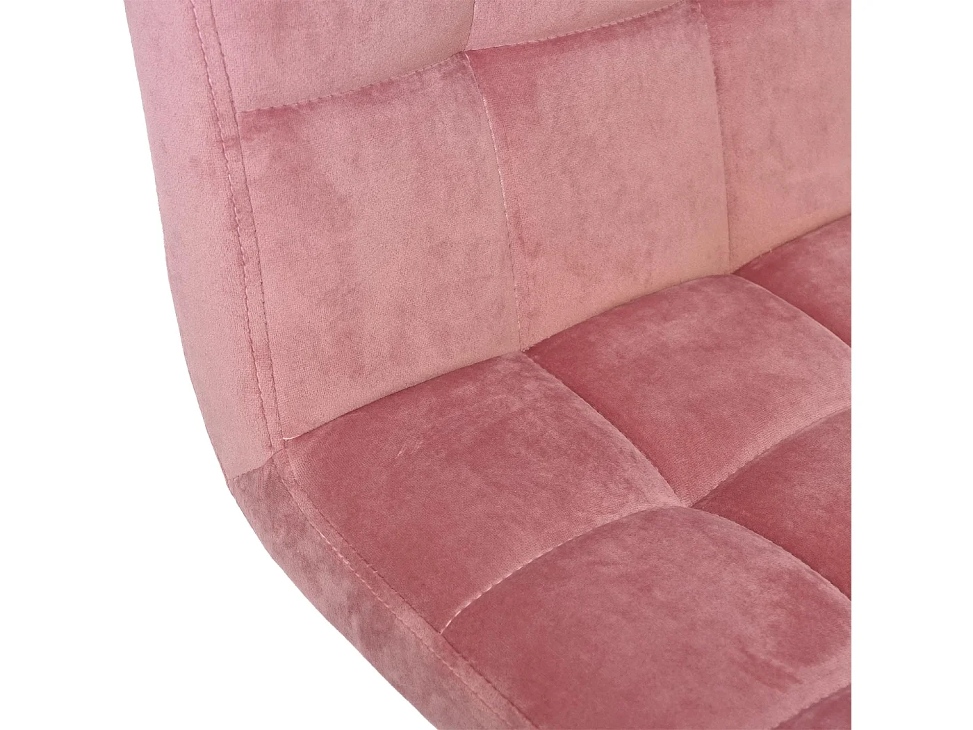 Tabouret de bar MCW-G87 (lot de 2),  velours rose, pied noir