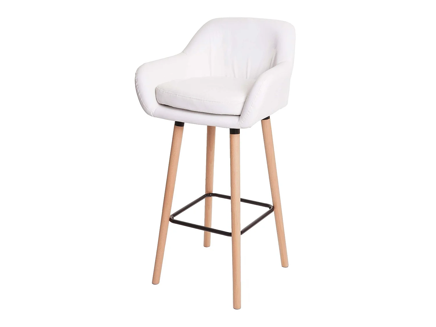 Tabouret de bar Vaasa T381,  simili cuir, blanc