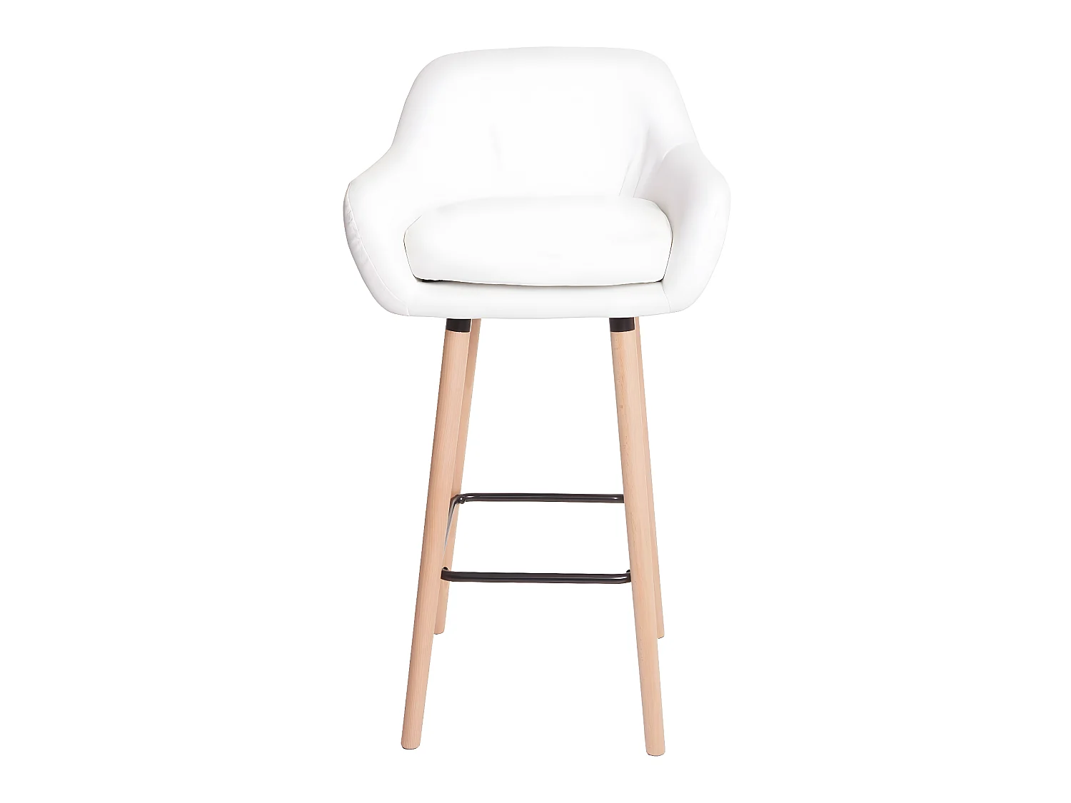 Tabouret de bar Vaasa T381,  simili cuir, blanc
