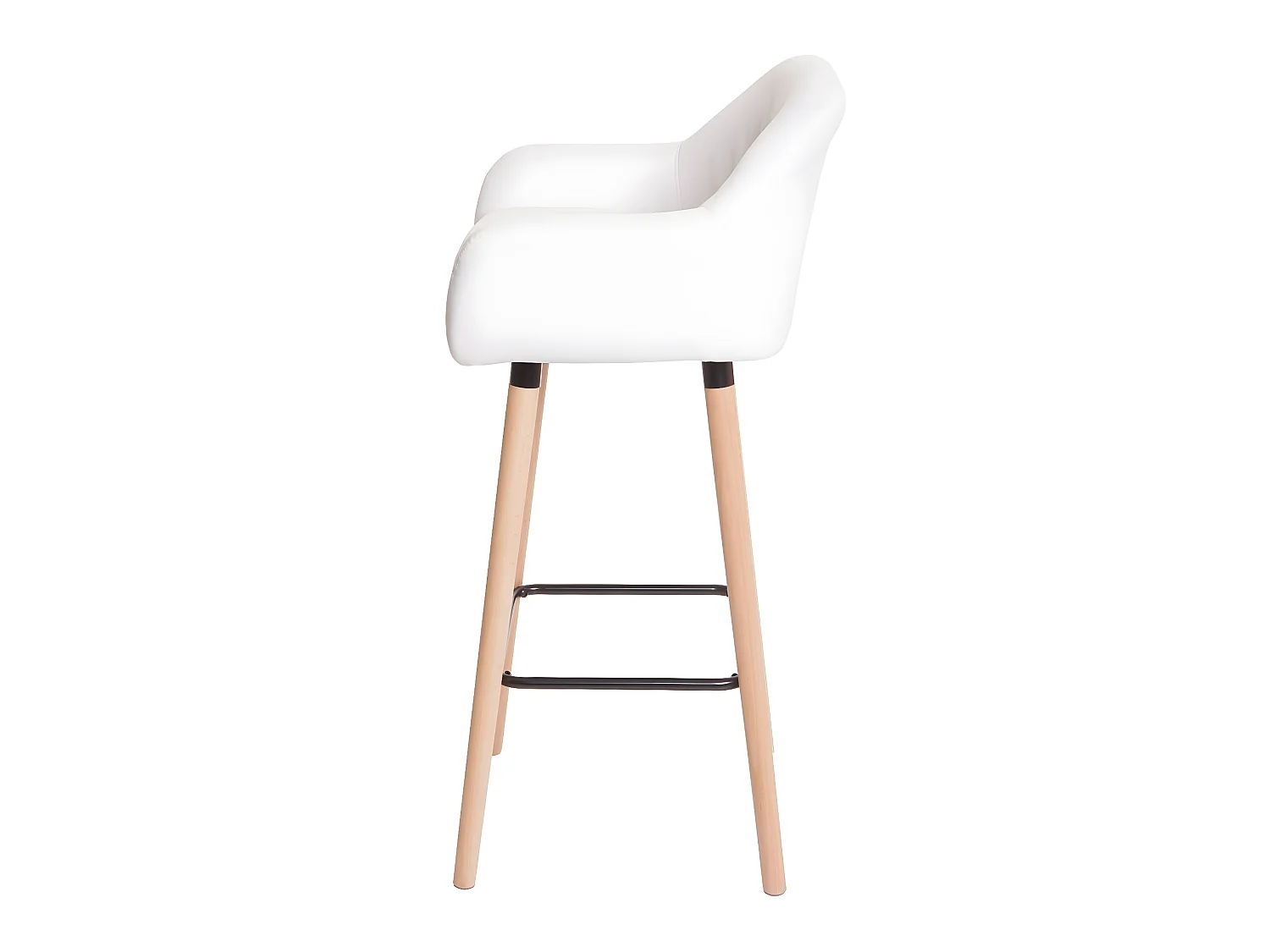 Tabouret de bar Vaasa T381,  simili cuir, blanc