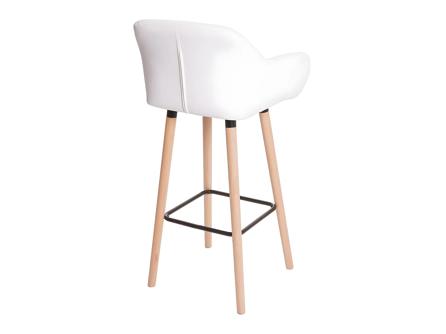 Tabouret de bar Vaasa T381,  simili cuir, blanc