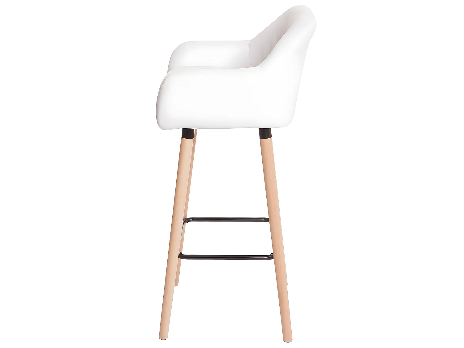 Tabouret de bar Vaasa T381,  simili cuir, blanc