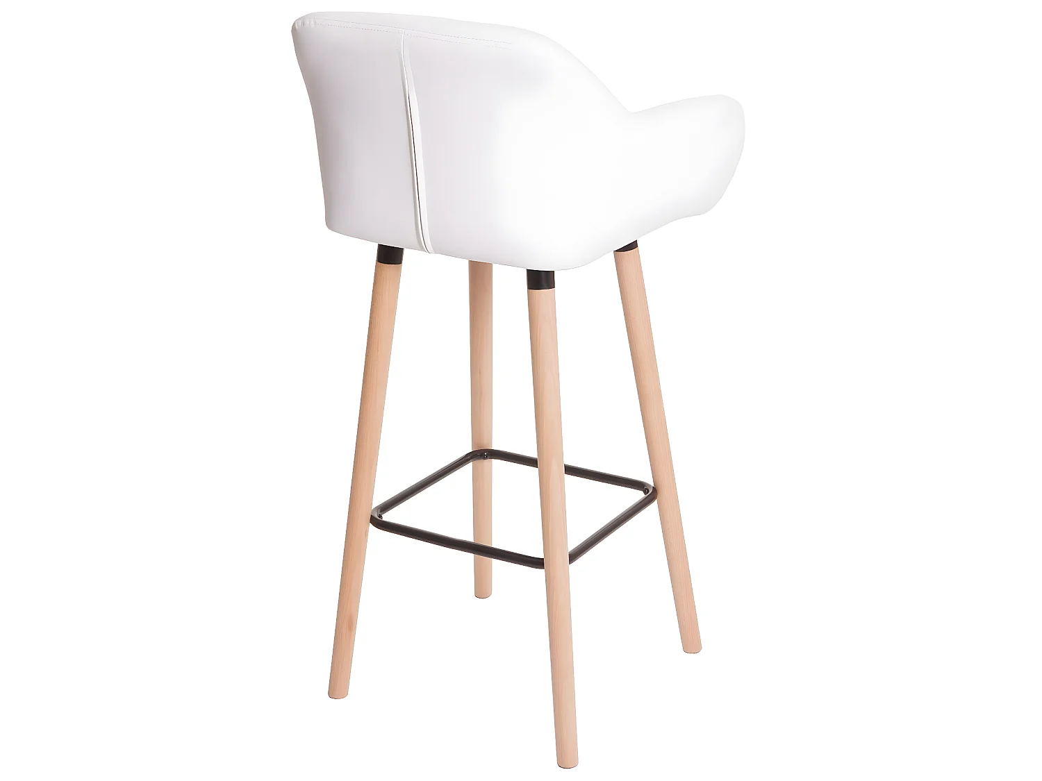Tabouret de bar Vaasa T381,  simili cuir, blanc