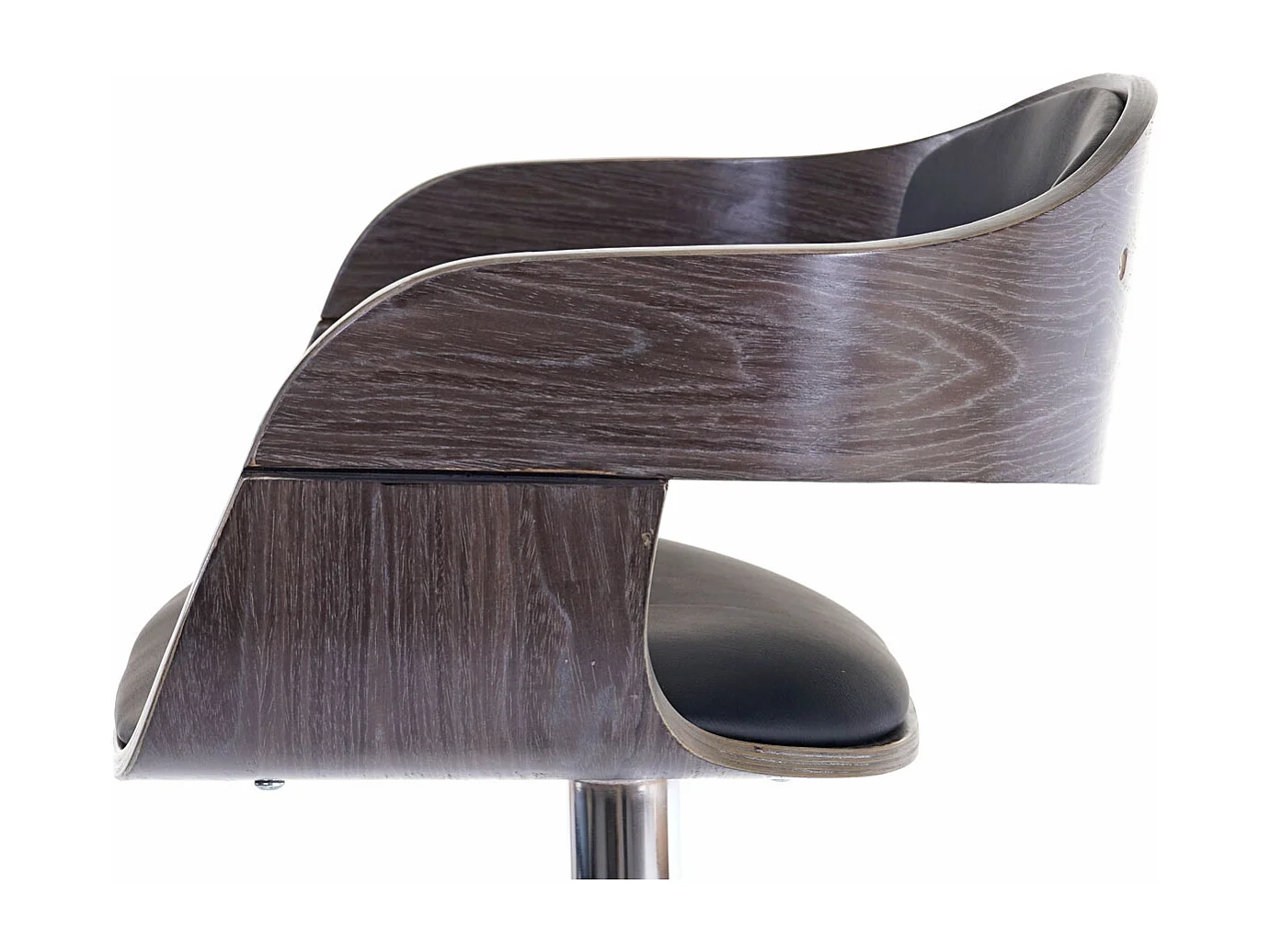 Barkruk MCW-A47,  grijs, kunstleer zwart