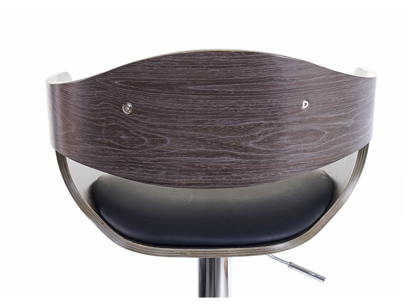 Barkruk MCW-A47,  grijs, kunstleer zwart