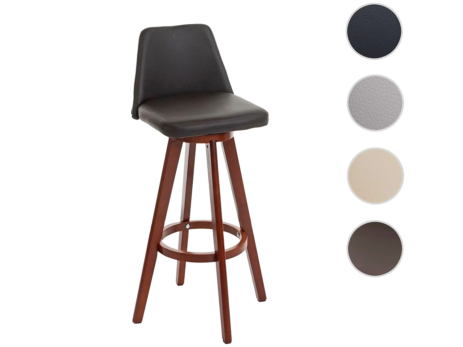 Tabouret de bar MCW-C43 pivotant,  marron